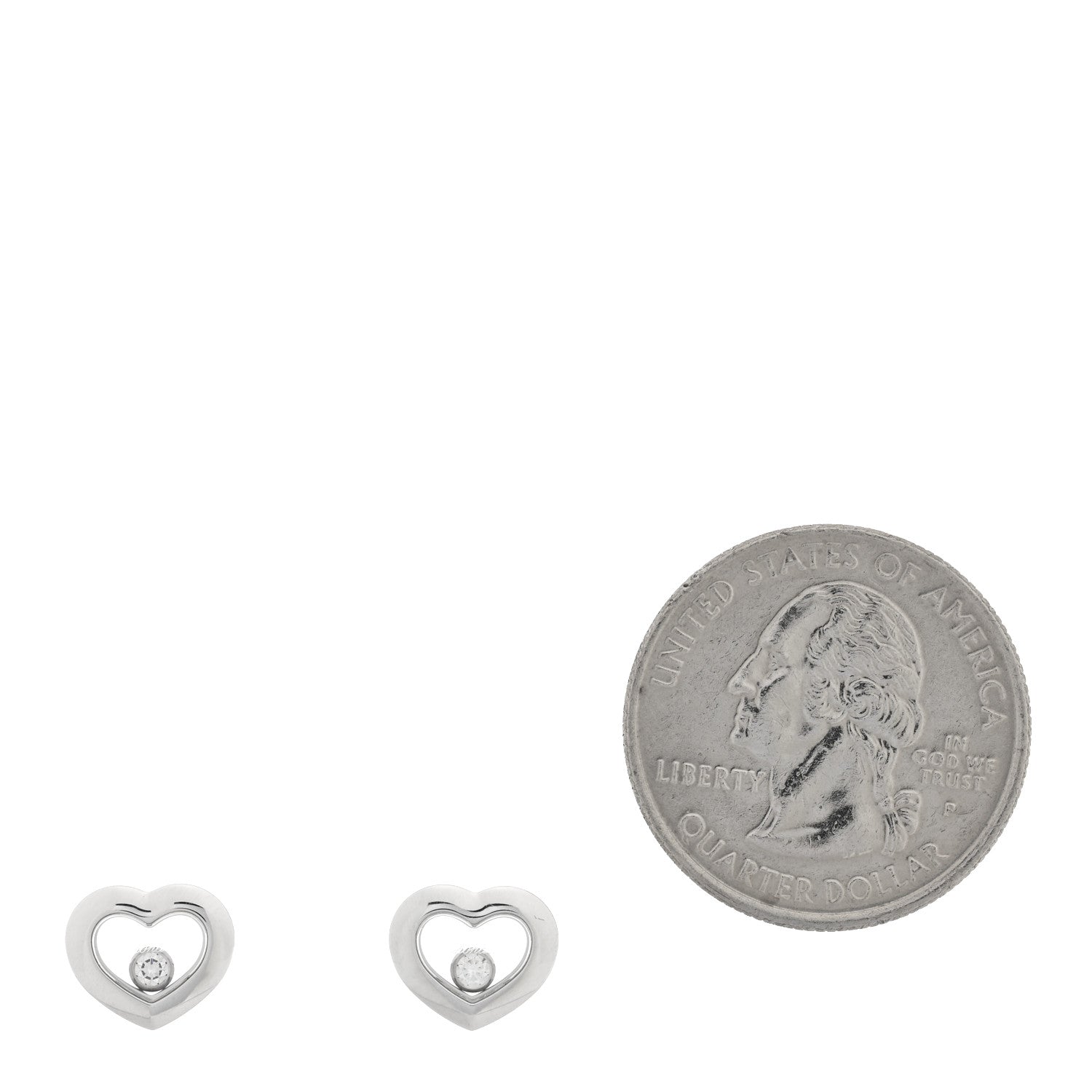 Chopard 18K White Gold Happy Diamonds Icons Heart Earrings 2 of 5