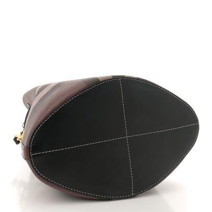 Burberry Giant Check Calfskin TB Bucket Bag Dark Birch 4 of 11