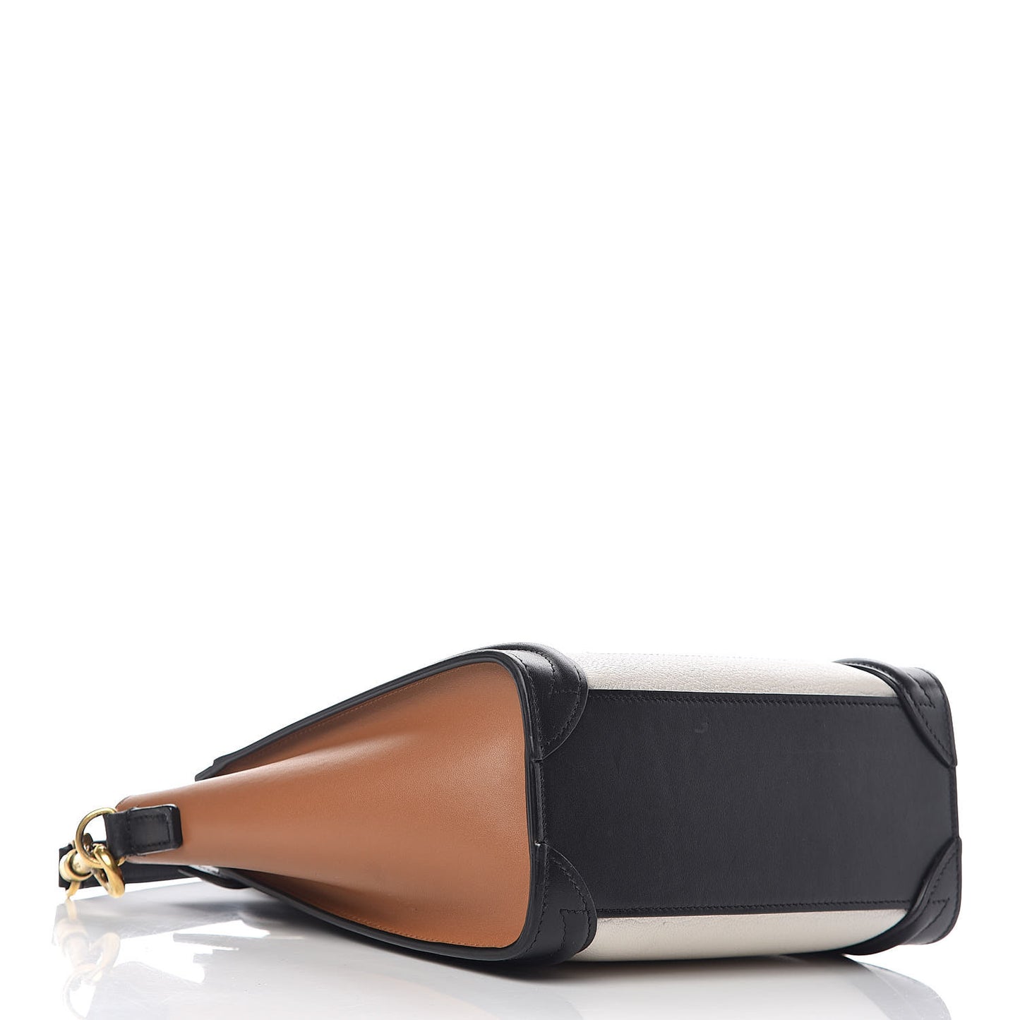 Goatskin Smooth Calfskin Nano Tri-Color Luggage White