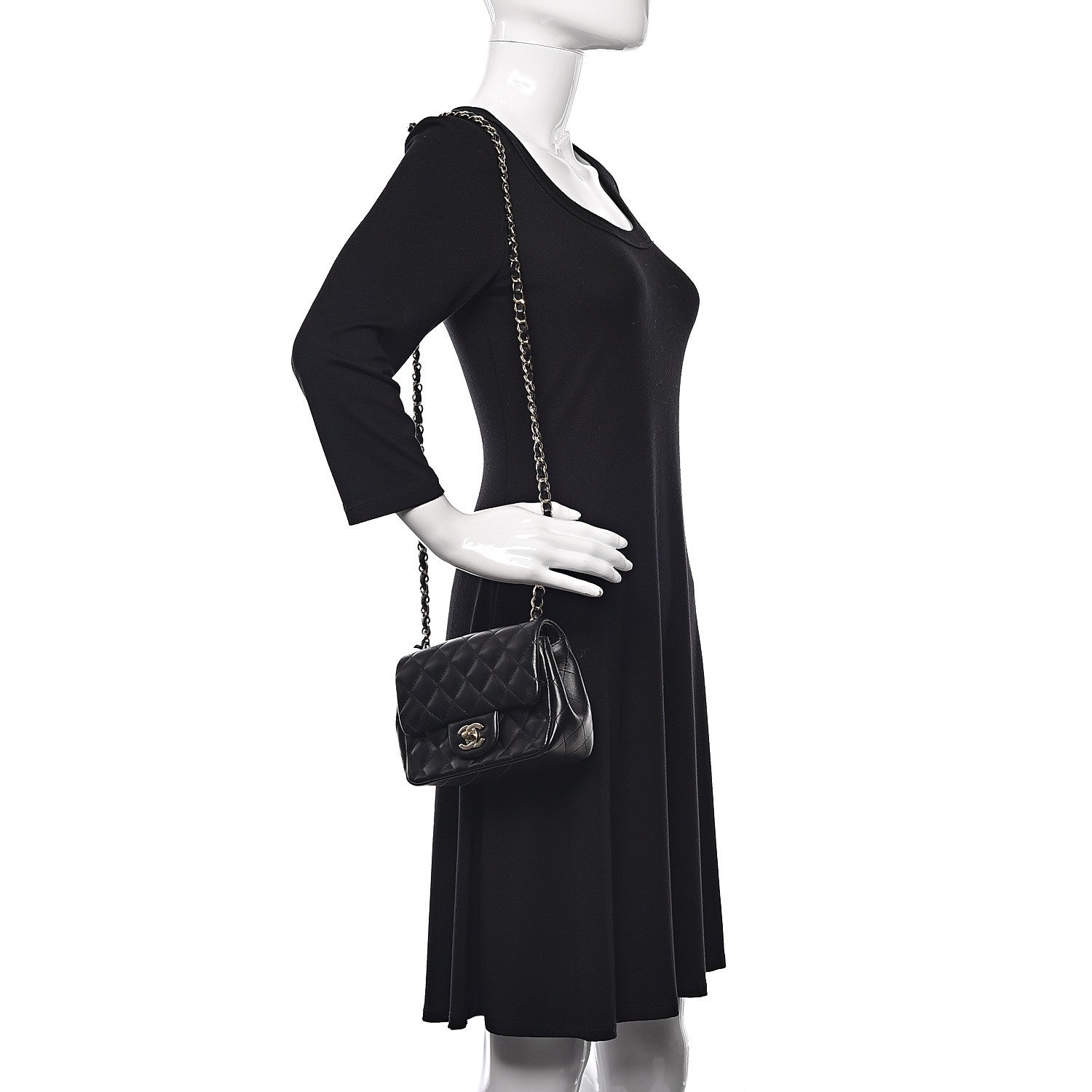 Chanel Lambskin Quilted Mini Square Flap Black 2 of 11