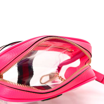 Gucci Vinyl Web Mini Ophidia Transparent Shoulder Bag Fluorescent Fuchsia 4 of 10