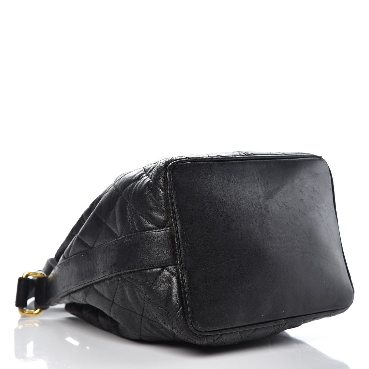 Chanel Lambskin Quilted Drawstring Bag Black 8 of 39