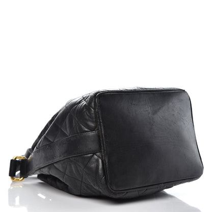 Chanel Lambskin Quilted Drawstring Bag Black 8 of 39