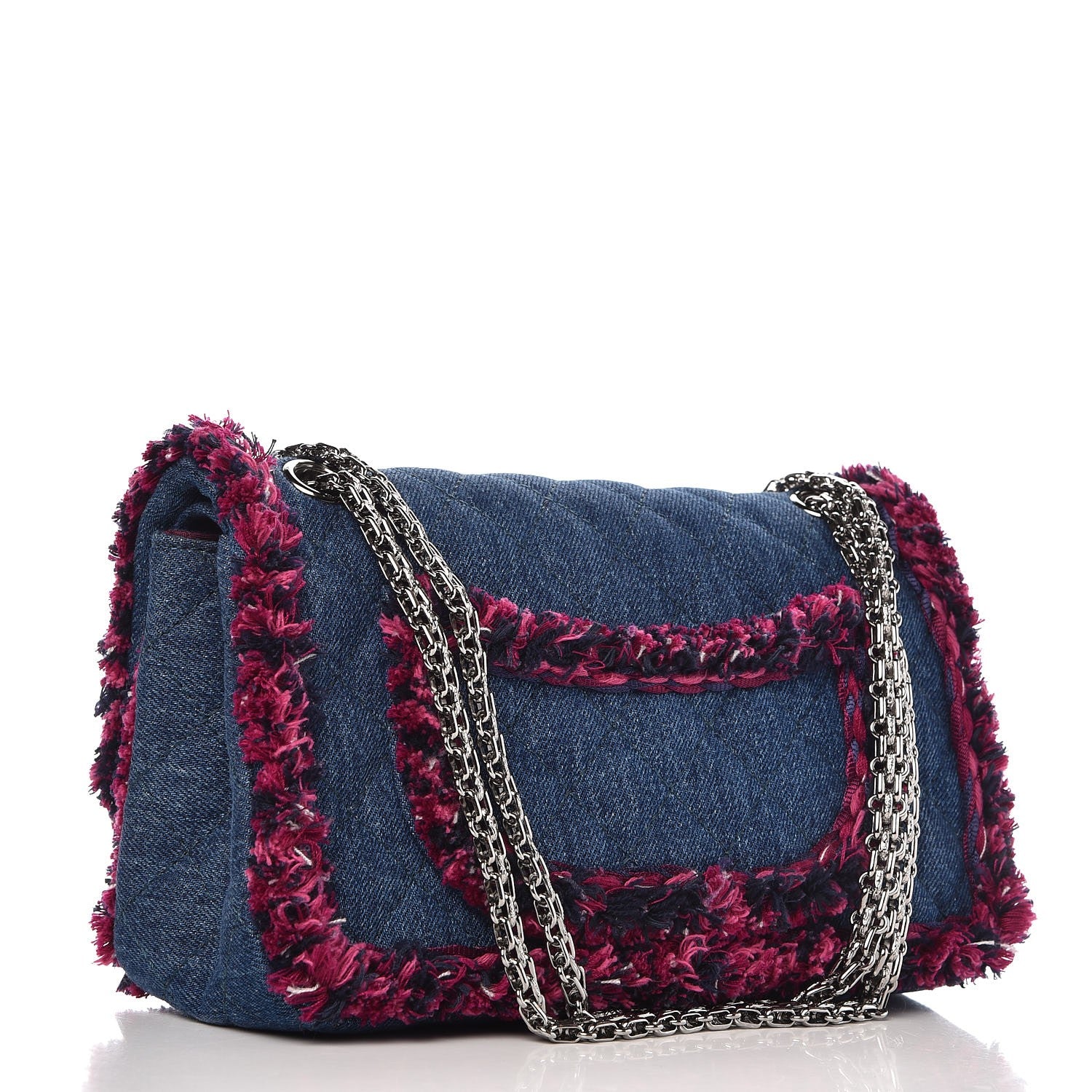 Chanel Denim Tweed 2.55 Reissue 225 Flap Blue Dark Pink 3 of 7