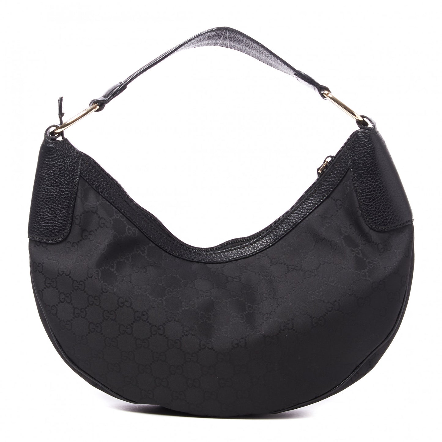 Nylon Monogram Half Moon Hobo Black