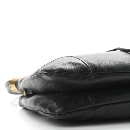 Gucci Pebbled Calfskin Drawstring Shoulder Bag Black 9 of 10
