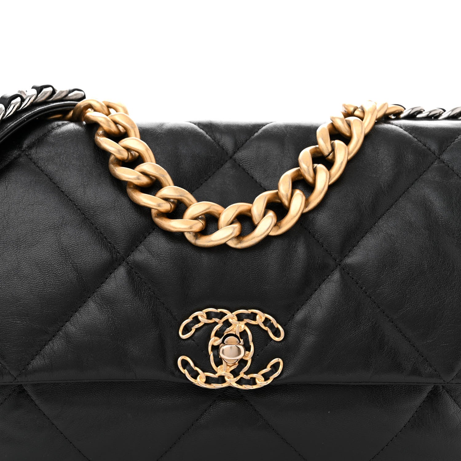 Chanel Lambskin Quilted Large Chanel 19 Flap Black 8 of 14