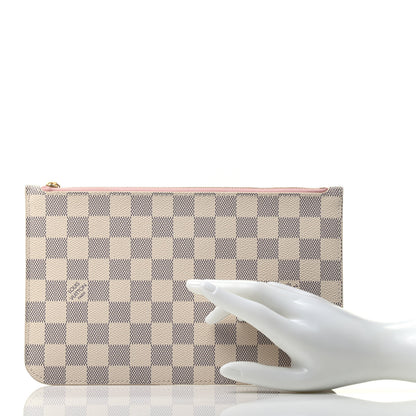 Louis Vuitton Damier Azur Neverfull MM GM Pochette Rose Ballerine 2 of 7