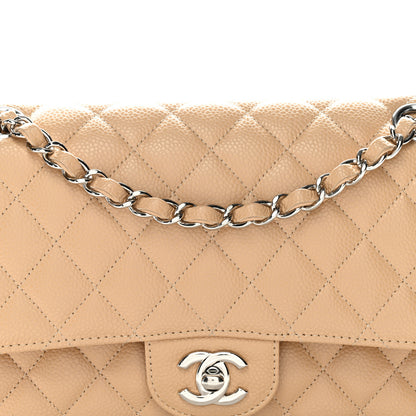 Chanel Caviar Quilted Medium Double Flap Beige 8 of 11