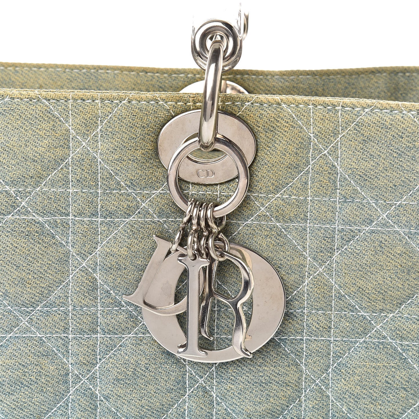 Denim Cannage Large Lady Dior Light Blue