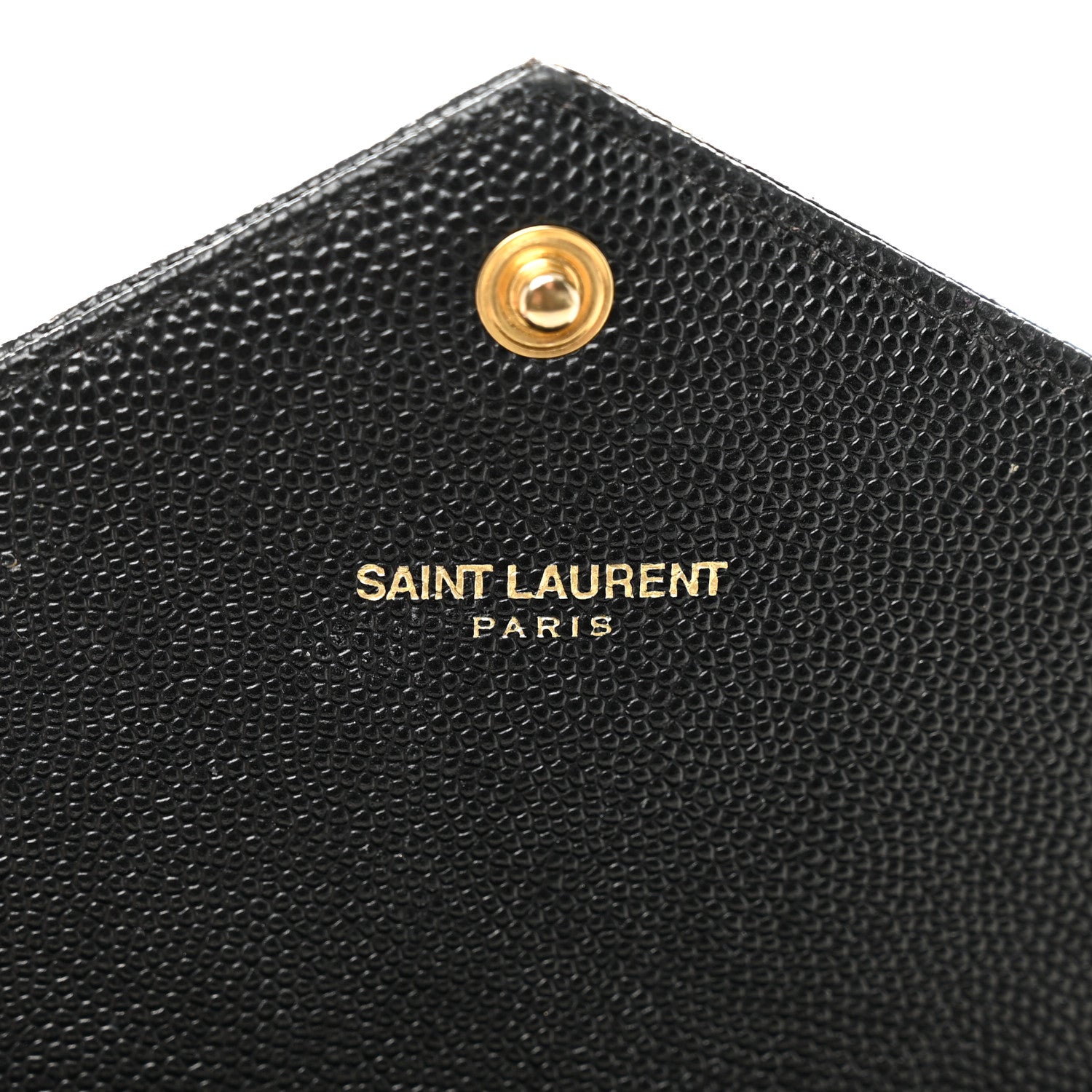 Saint Laurent Grain De Poudre Matelasse Chevron Monogram Flap Wallet Black 6 of 8
