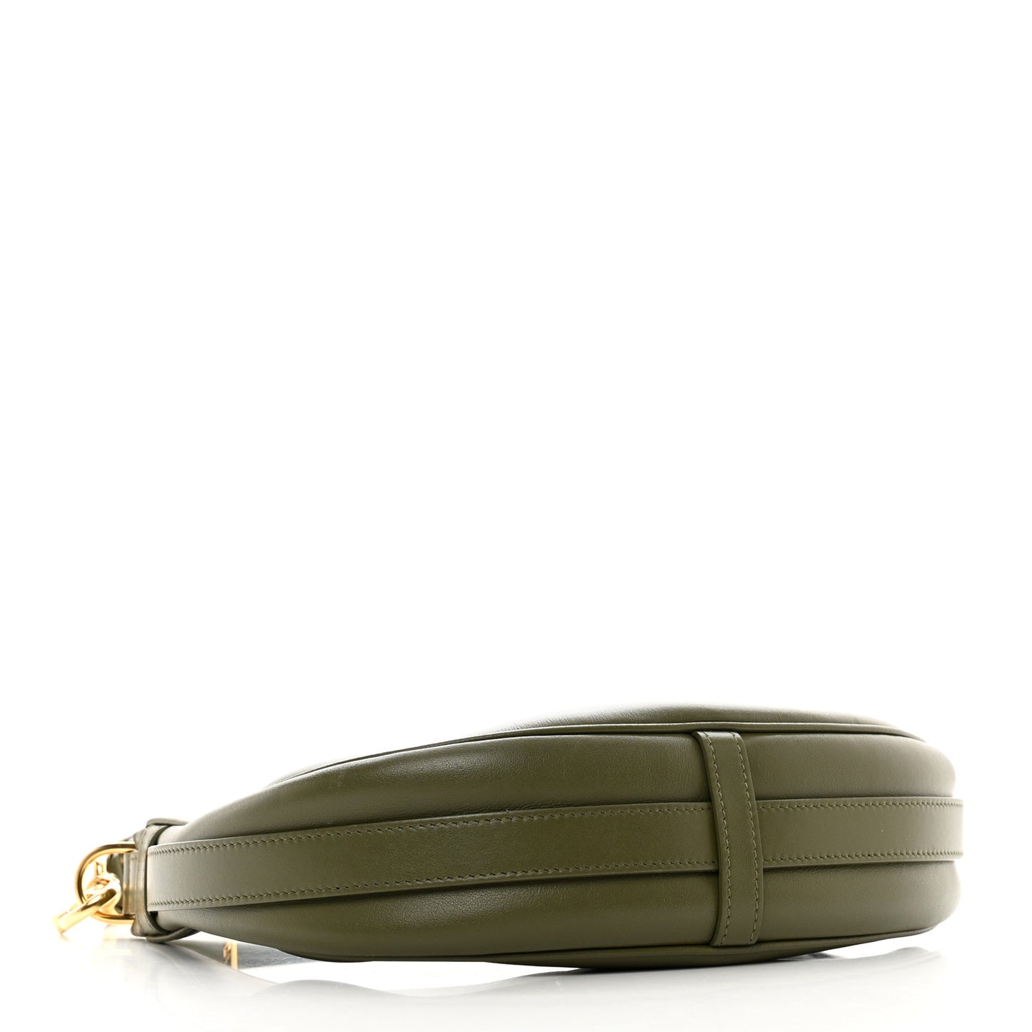 Smooth Calfskin Medium Strap Ava Shoulder Bag Dark Olive