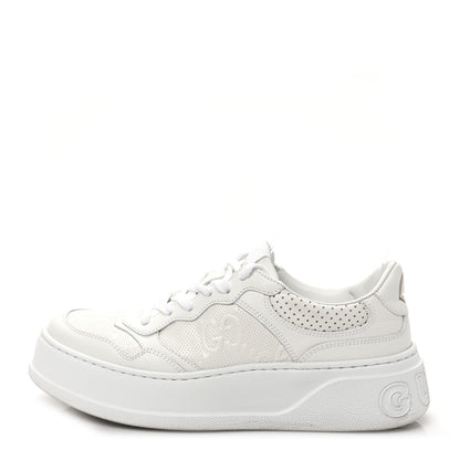 Gucci Calfskin GG Tennis Embossed Perforated Womens Platform 55mm Sneakers 38 Great White 1 of 11
