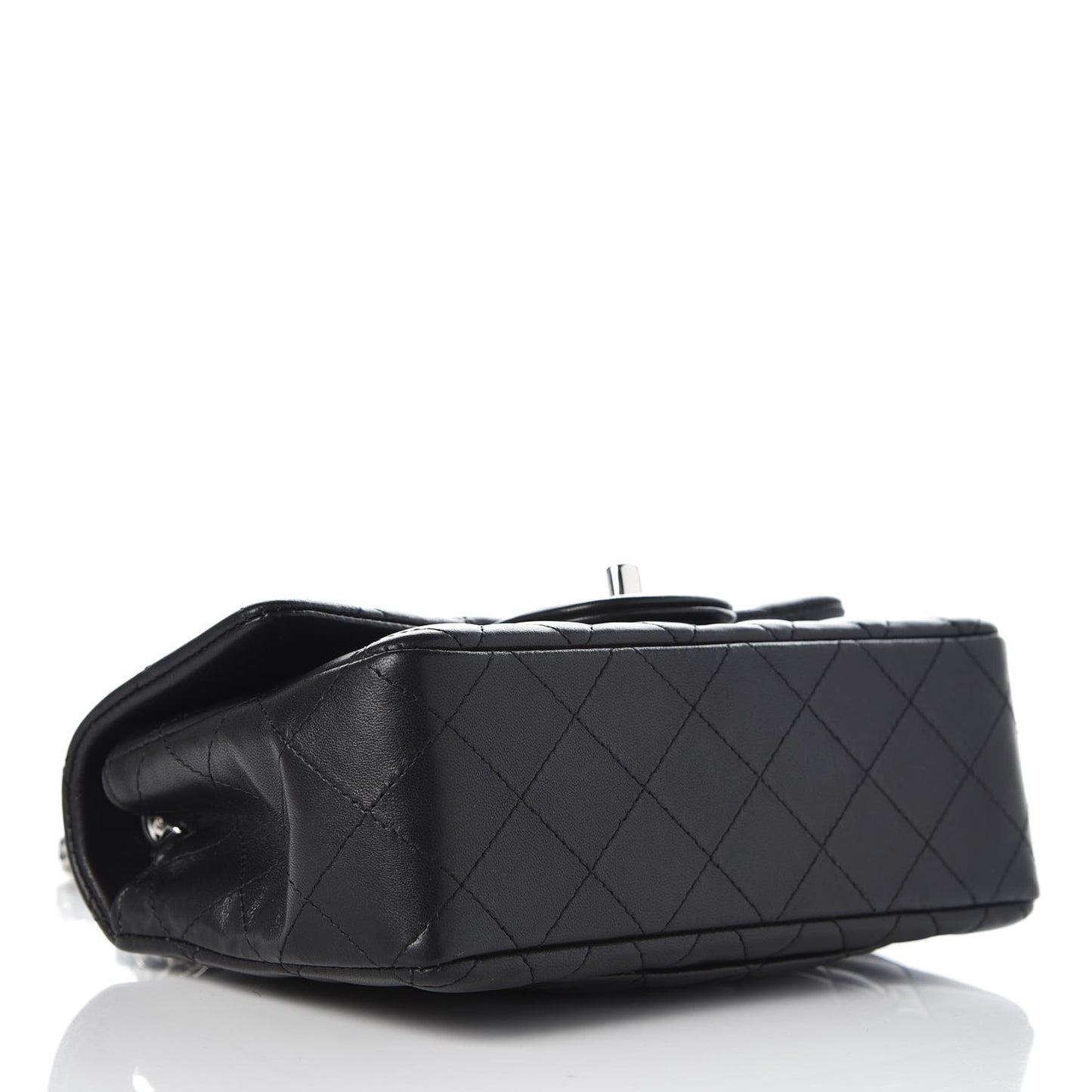Lambskin Quilted Mini Rectangular Flap Black