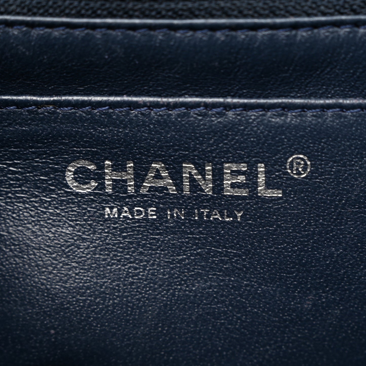 Patent Quilted Jumbo Single Flap Navy