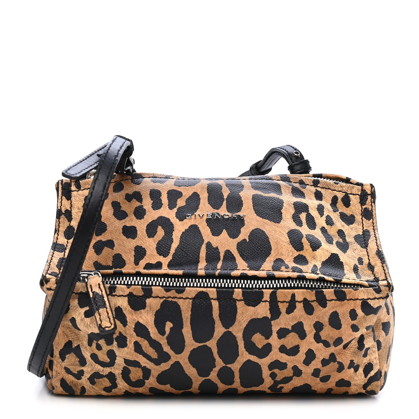 Calfskin Leopard Print Mini Pandora Multicolor