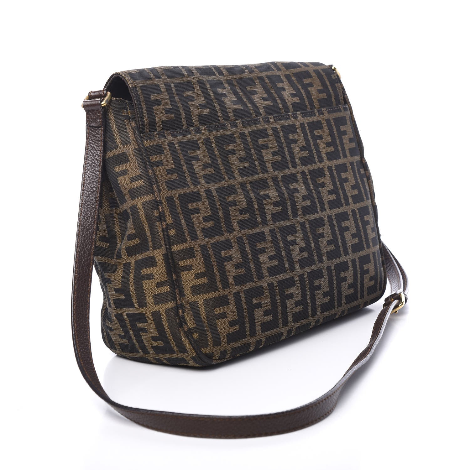 Fendi Zucca Vitello Artic Messenger Bag Tobacco Castagna 2 of 11