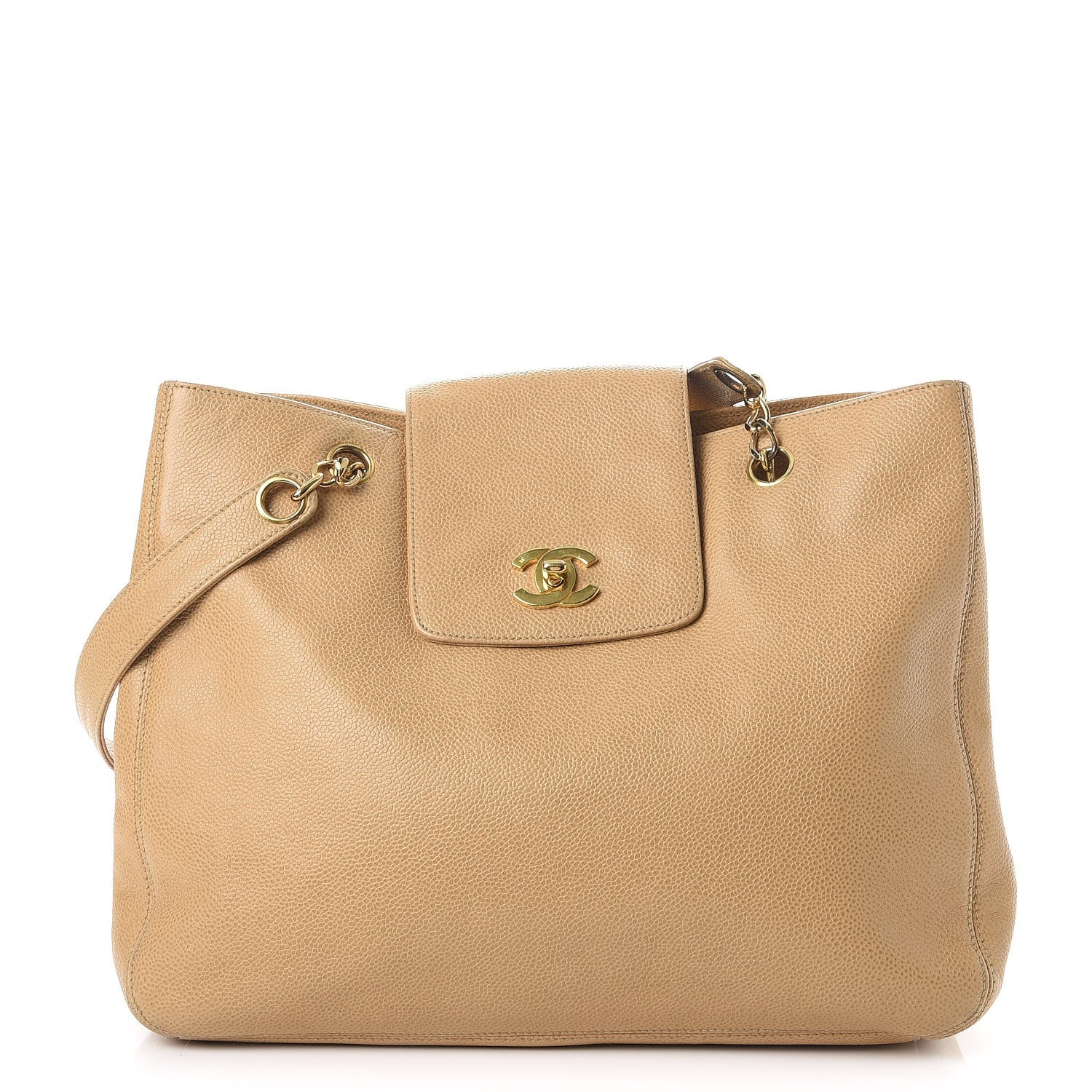 Chanel Caviar CC Shopper Tote Beige 1 of 19