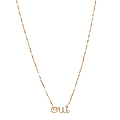 Christian Dior 18K Yellow Gold Diamond Oui Pendant Necklace 1 of 5
