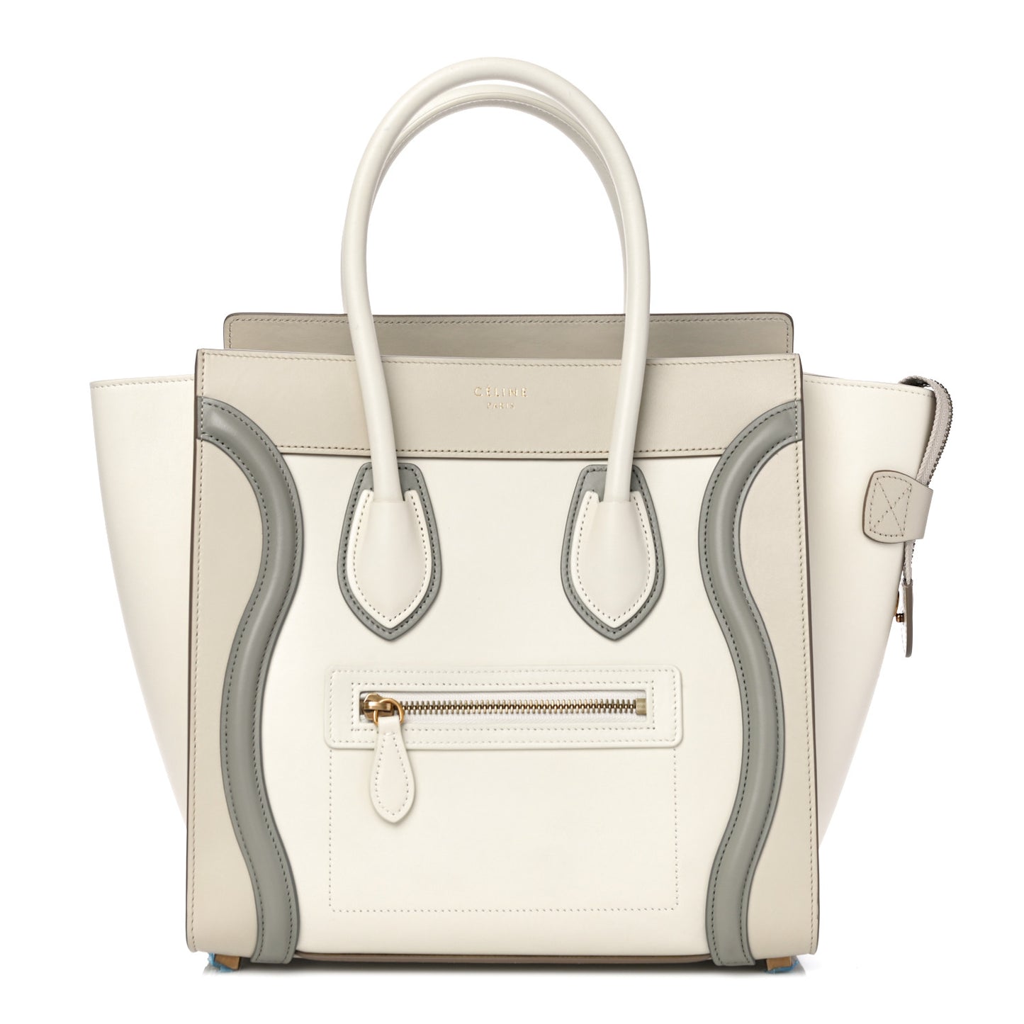 Shiny Smooth Calfskin Micro Tri-Color Luggage Natural