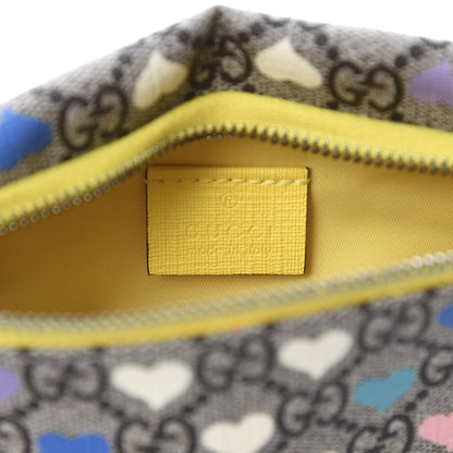 Gucci Soft GG Supreme Monogram Hearts Web Childrens Belt Bag Beige Ebony Multicolor Freesia 7 of 10