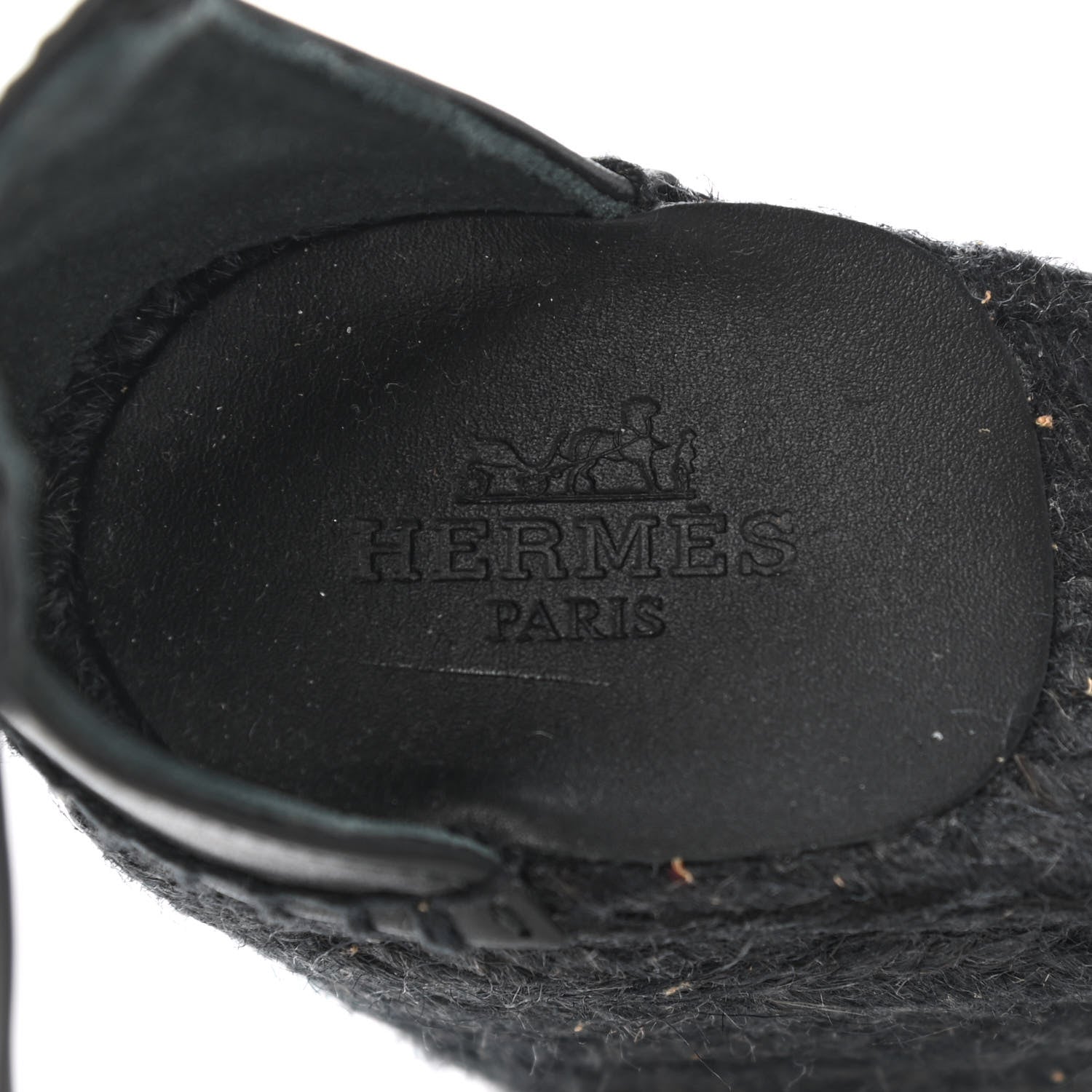 Hermes Calfskin Tipoli Espadrille Wedges 35 Black 8 of 9