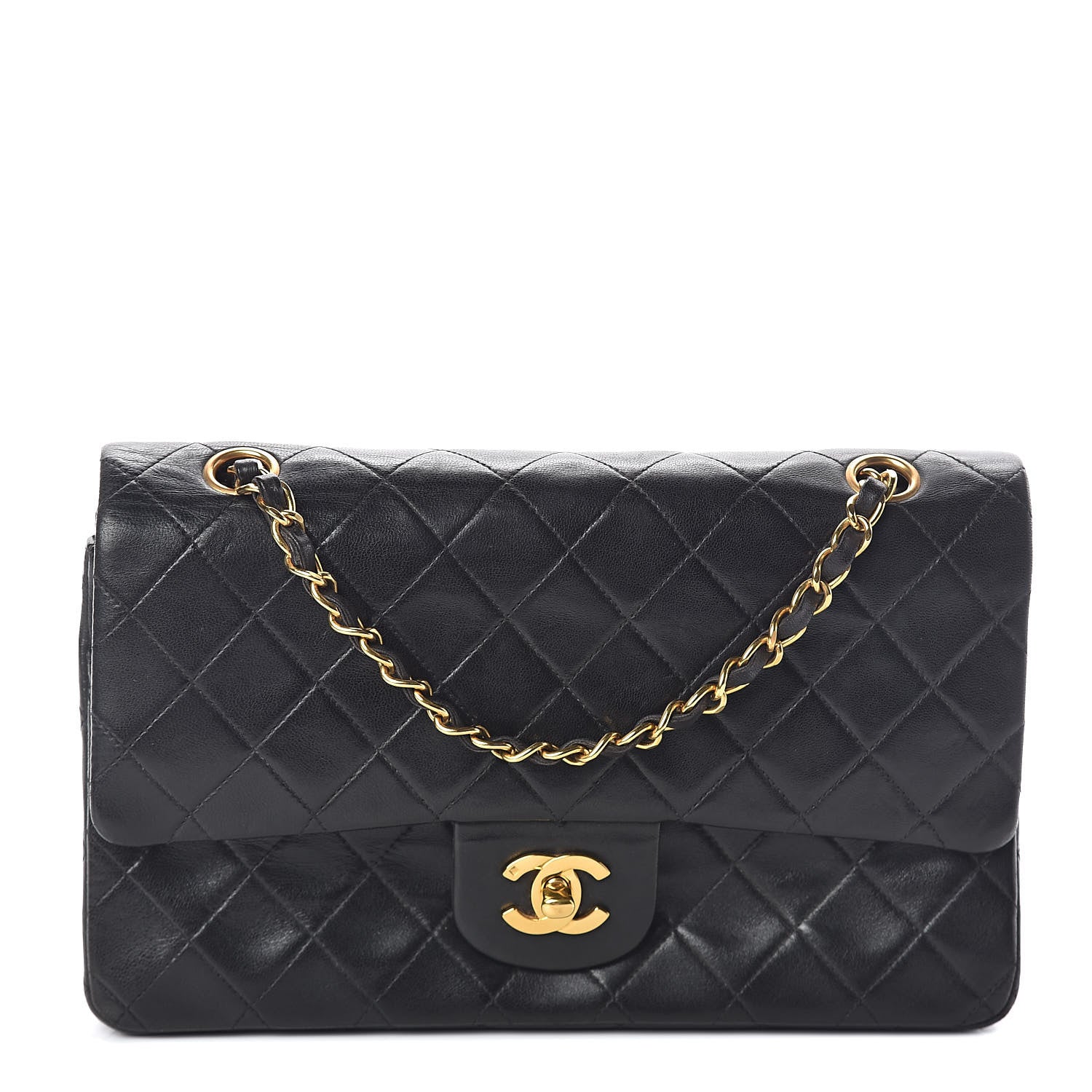 Chanel Lambskin Quilted Medium Double Flap Black 1 of 11