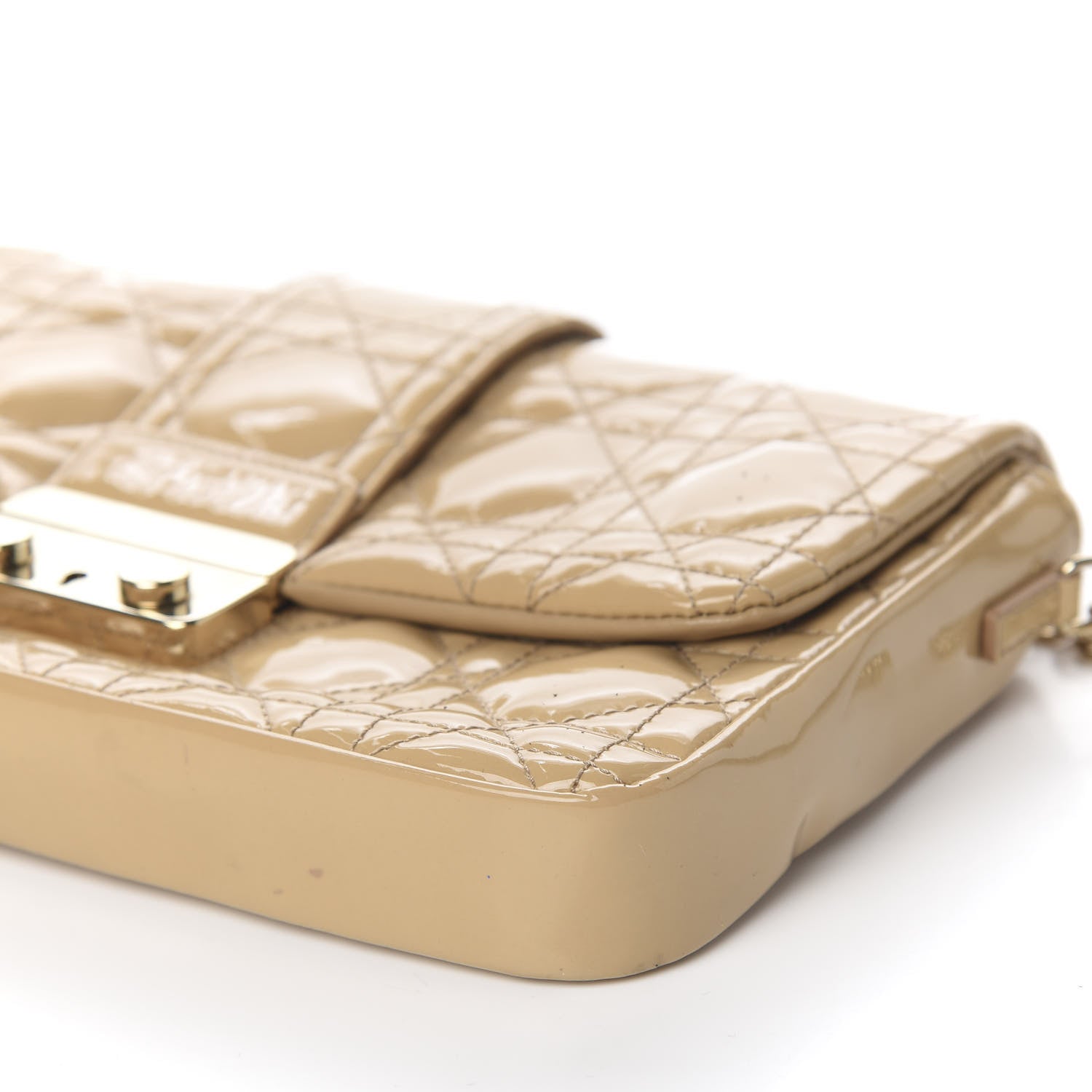 Christian Dior Patent Cannage New Lock Pouch Beige 8 of 11