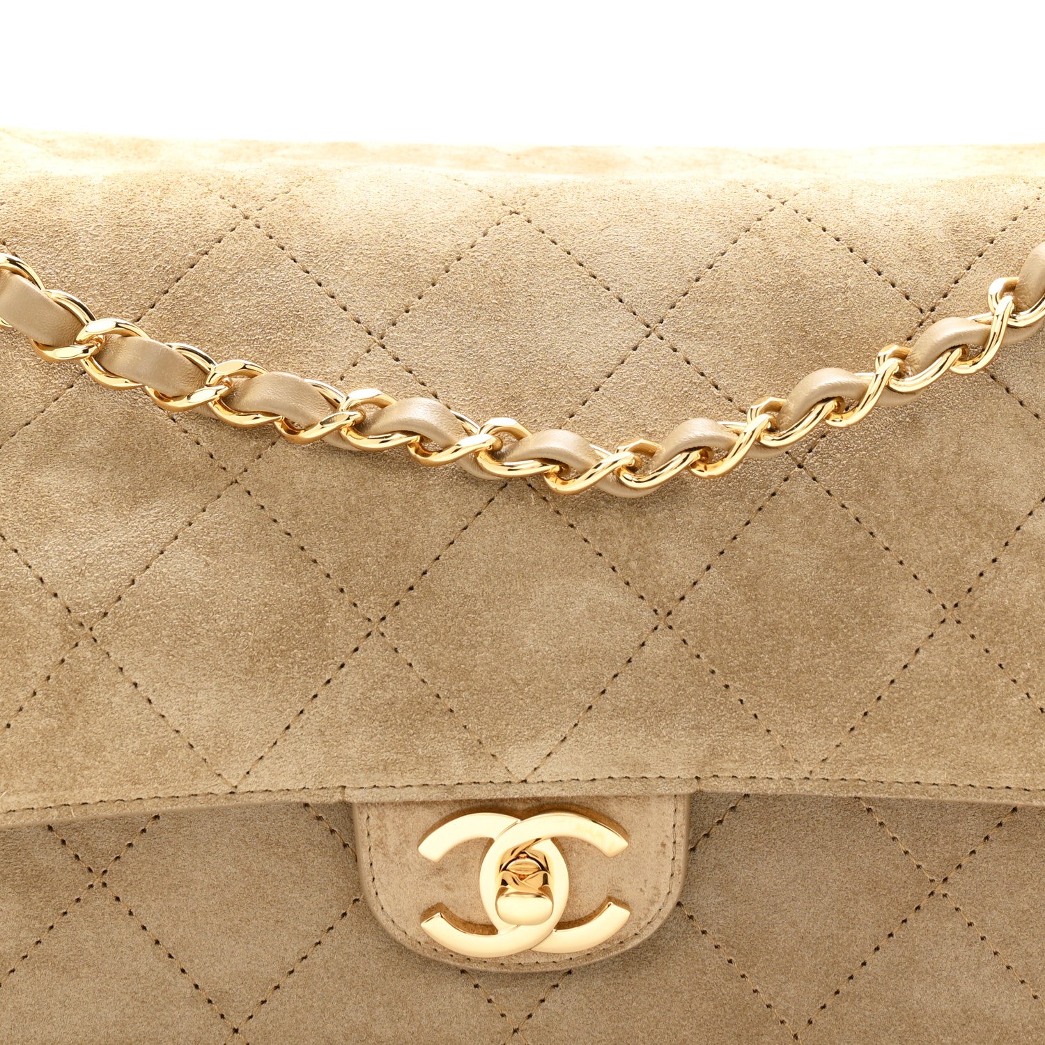 Chanel Suede Calfskin Small Souplissimo Maxi Flap Dark Beige 8 of 11