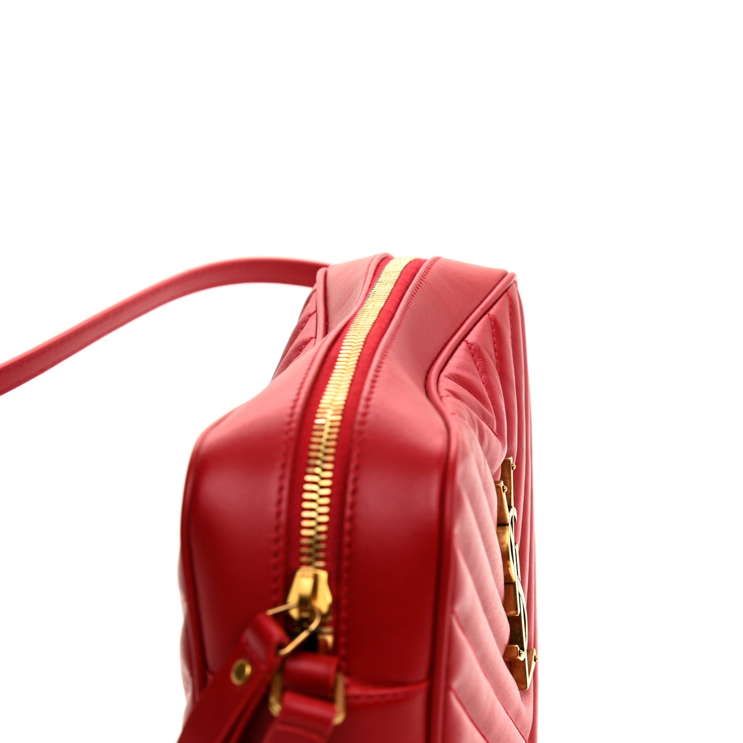 Calfskin Matelasse Monogram Lou Camera Bag Rouge Eros