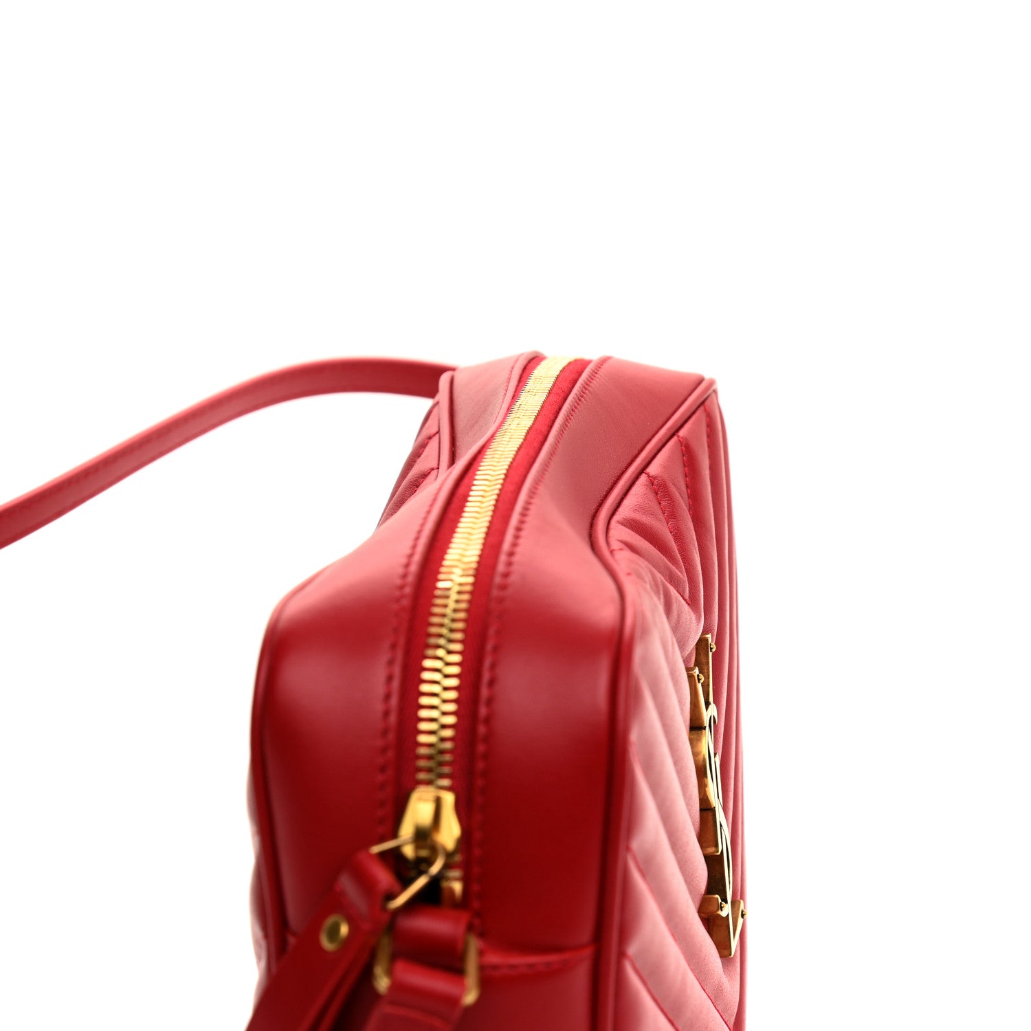 Saint Laurent Calfskin Matelasse Monogram Lou Camera Bag Rouge Eros 11 of 11