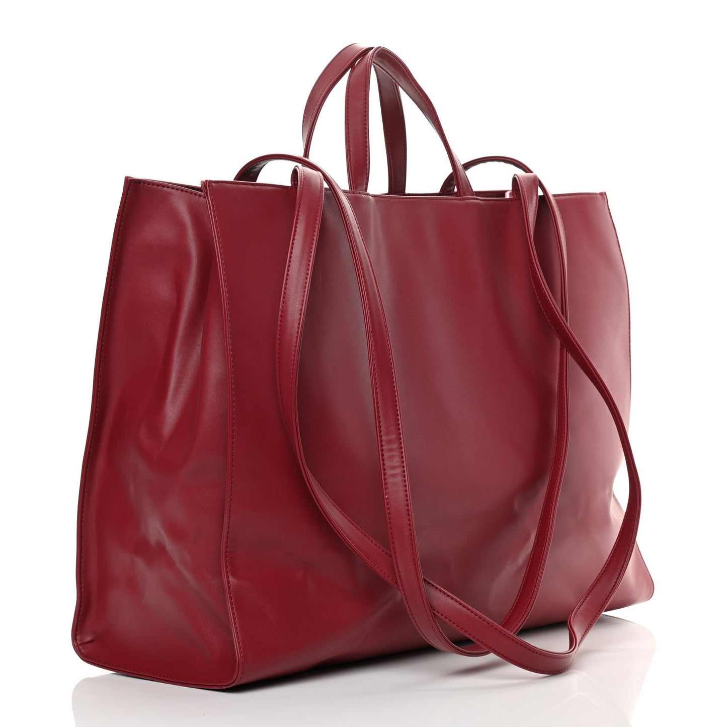 Vegan Leather Large Shopping Bag Oxblood