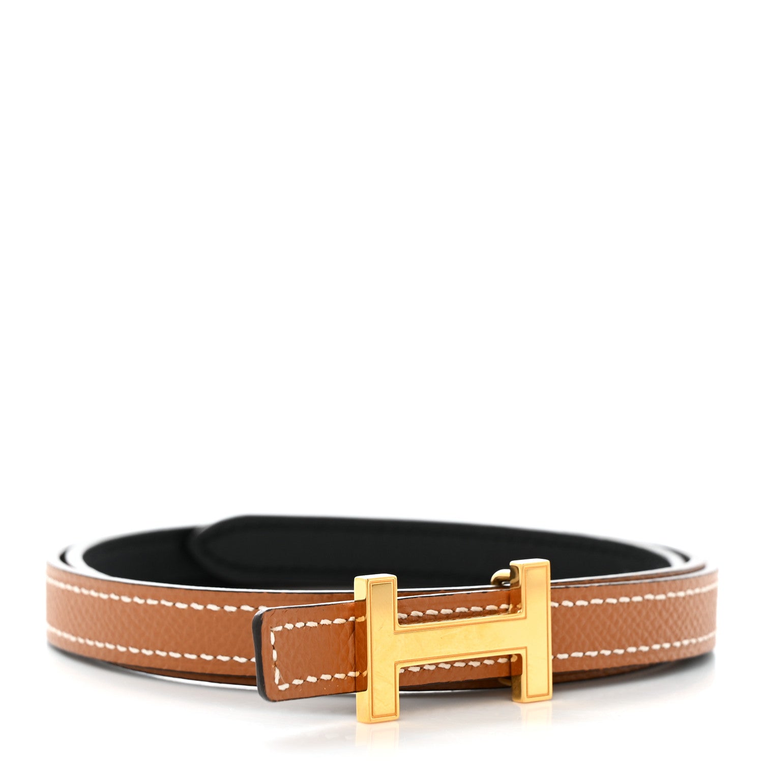 Hermes Epsom Swift 13mm Focus Belt 75 30 Gold Black 2 of 6