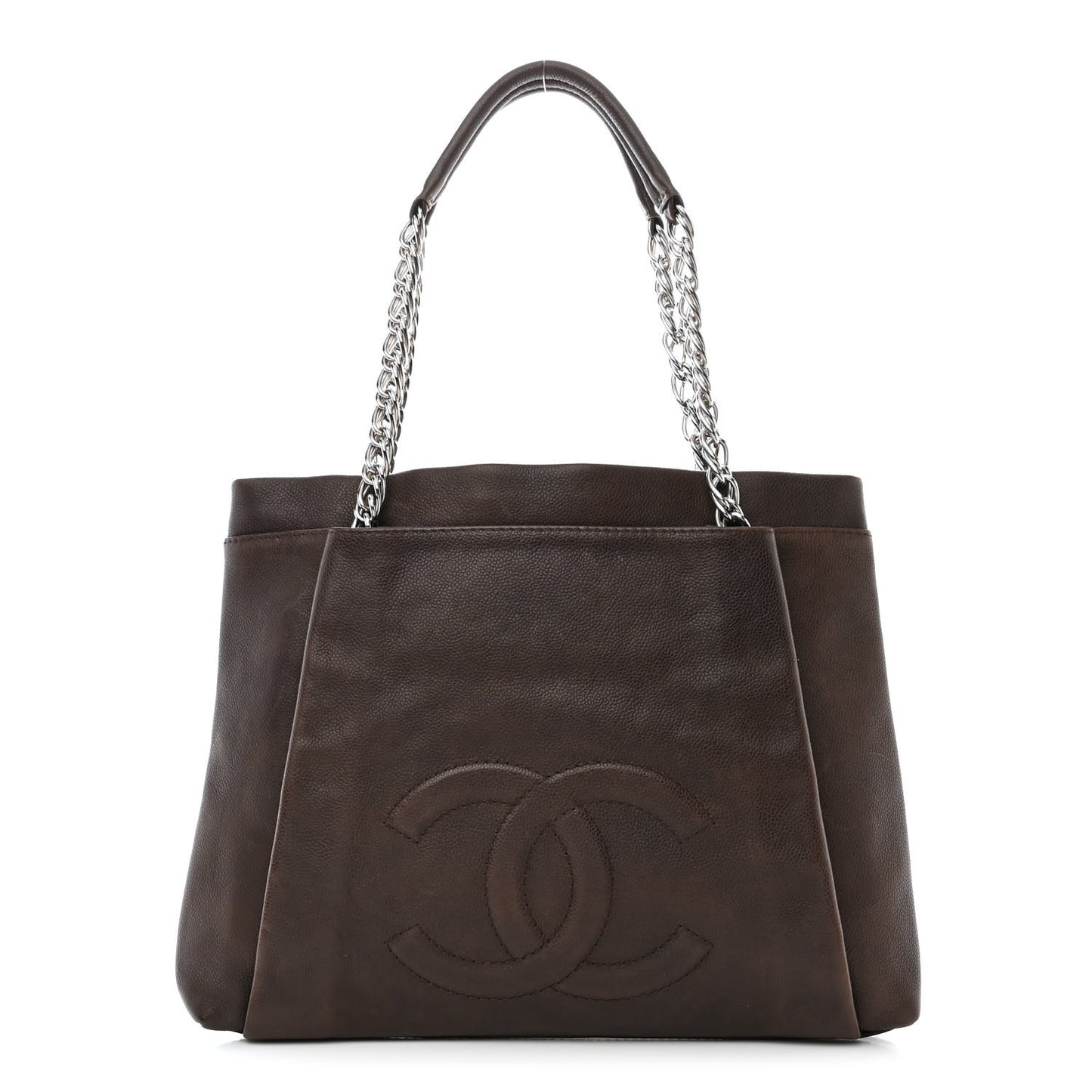 Caviar CC Timeless Shoulder Bag Dark Brown
