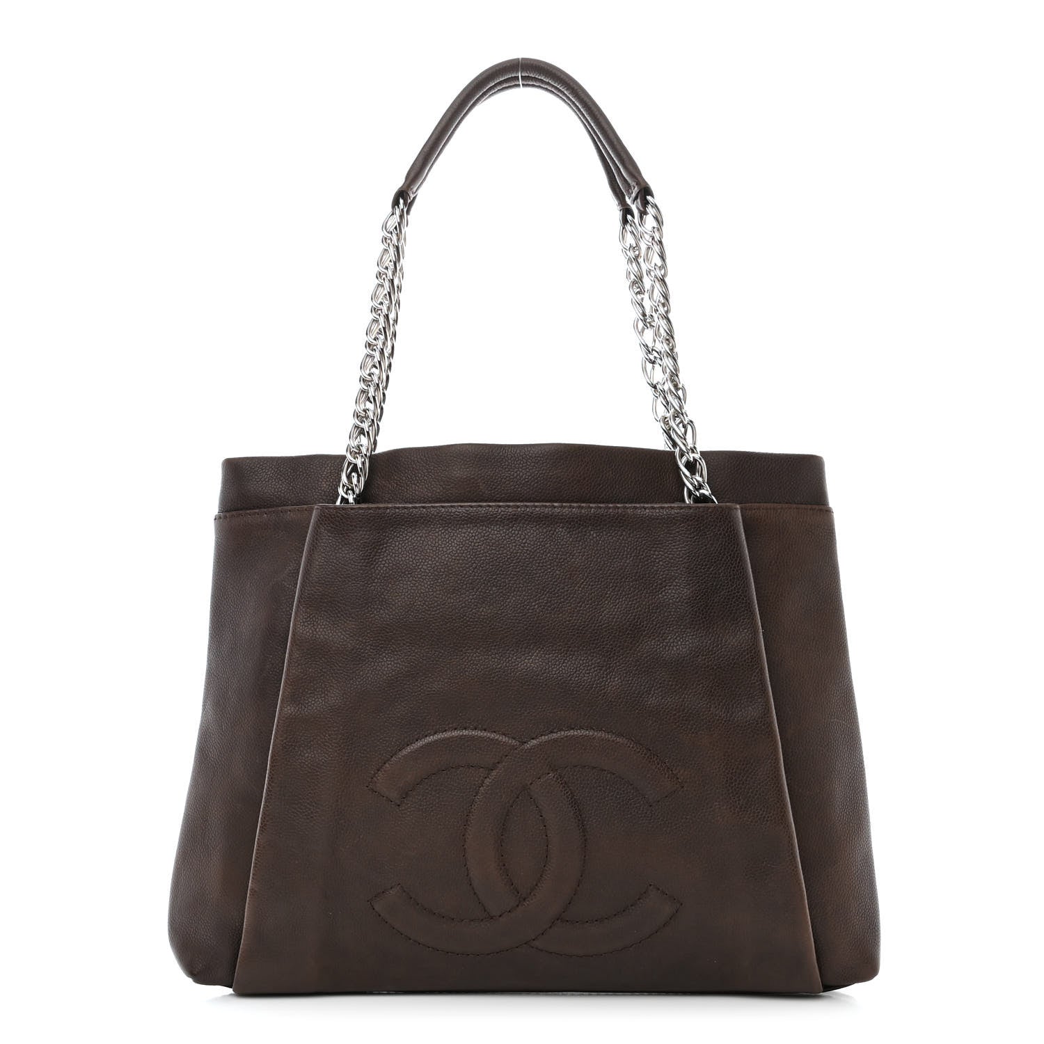 Chanel Caviar CC Timeless Shoulder Bag Dark Brown 1 of 10
