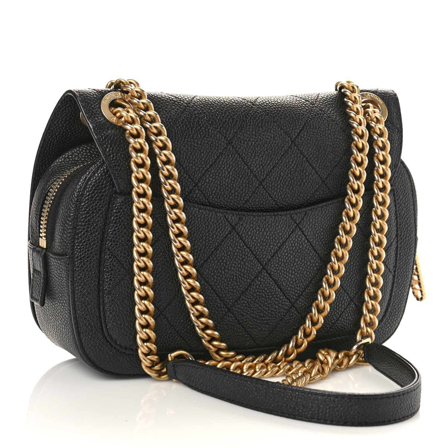 Chanel Caviar Stitched Messenger Flap Bag Black 2 of 9