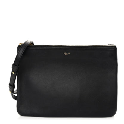 Celine Lambskin Large Trio Crossbody Bag Black 1 of 11