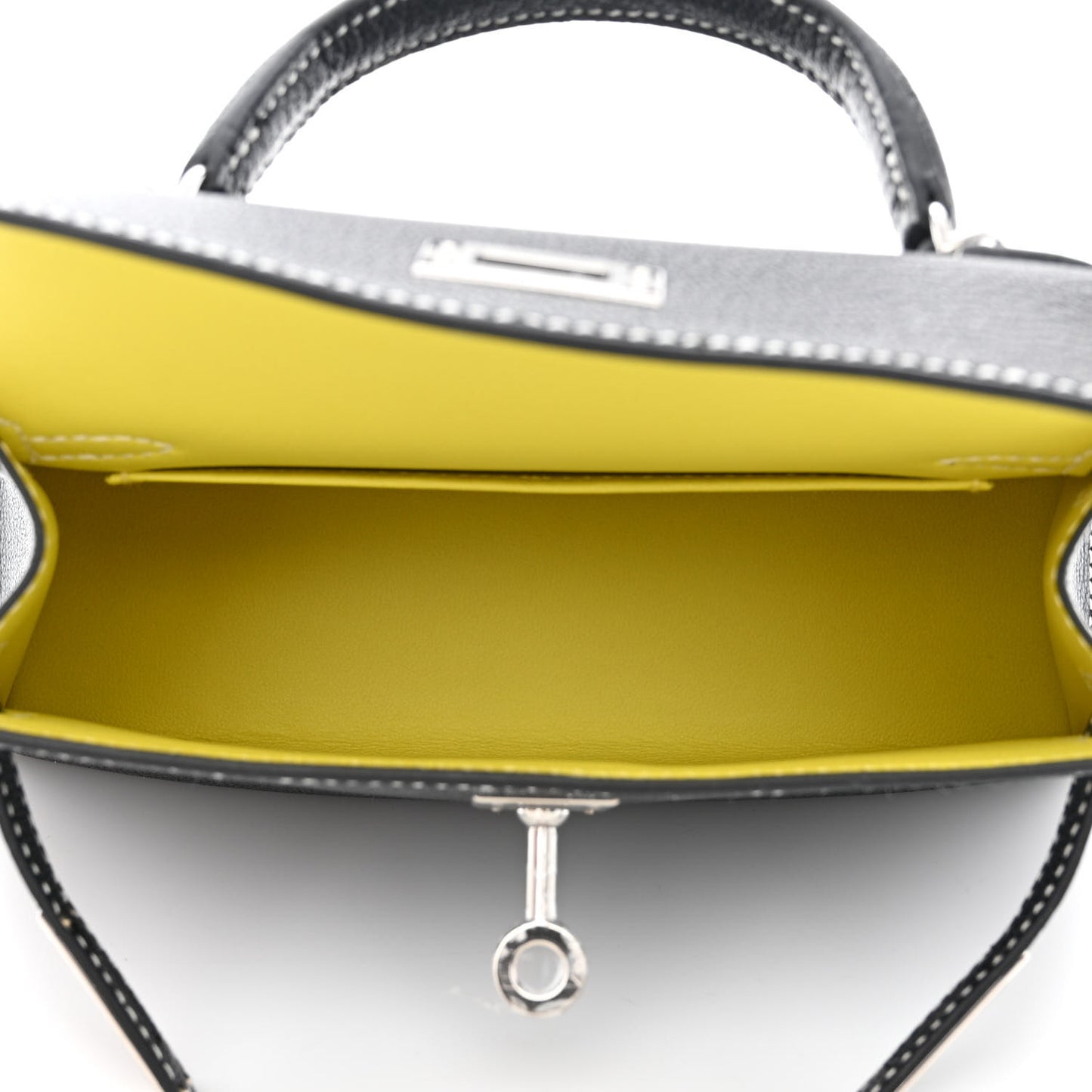 Chevre Mysore Horseshoe Mini Kelly Sellier 20 Black Lime