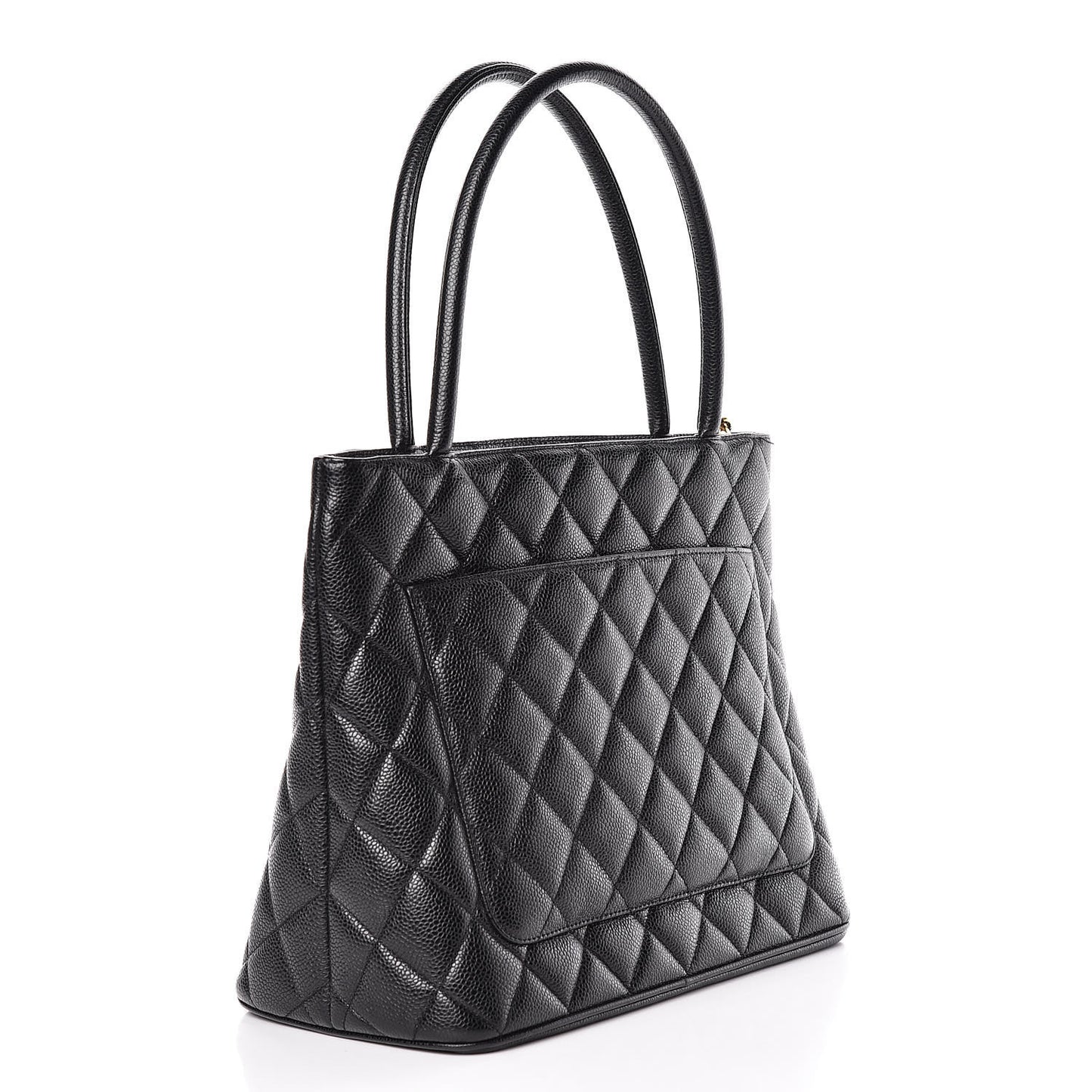 Caviar Quilted Medallion Tote Black