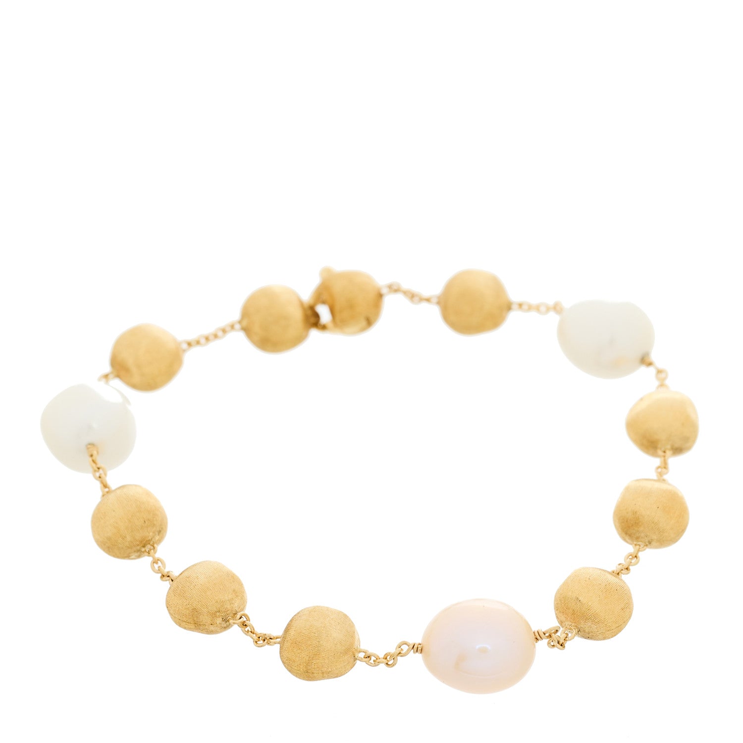 Marco Bicego 18K Yellow Gold Cultured Pearl Africa Station Bracelet 1 of 4