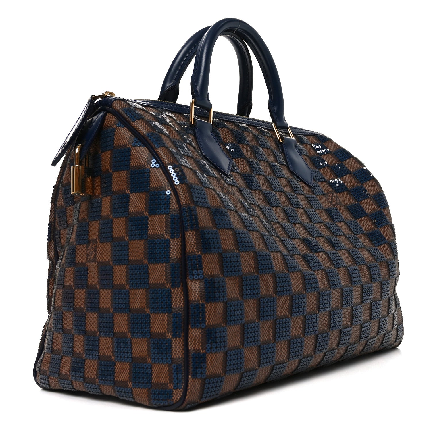 Louis Vuitton Damier Paillettes Speedy 30 Blue 3 of 9