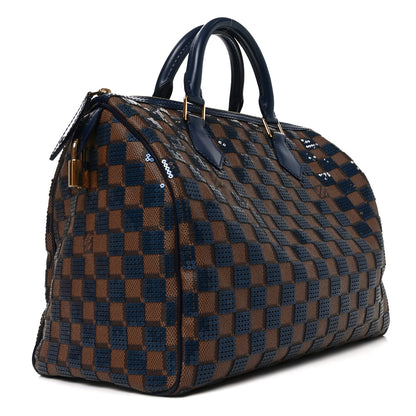 Louis Vuitton Damier Paillettes Speedy 30 Blue 3 of 9