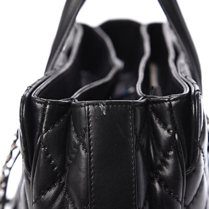 Chanel Lambskin Quilted Large Easy Carry Shopping Tote Black 13 of 21