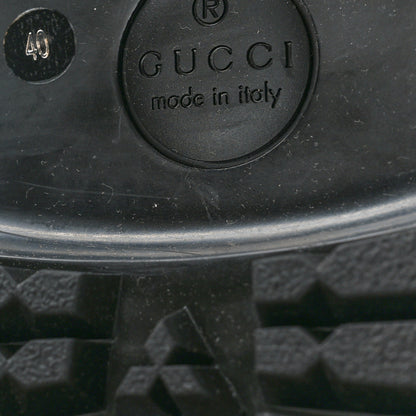 Gucci Piuma Calfskin Embossed Womens Platform Lug Sole Loafers 40 Black 9 of 11