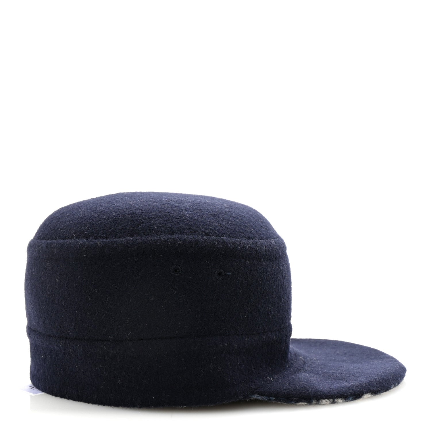 Christian Dior Wool Oblique Reversible Chic Military Cap 58 Blue 6 of 8