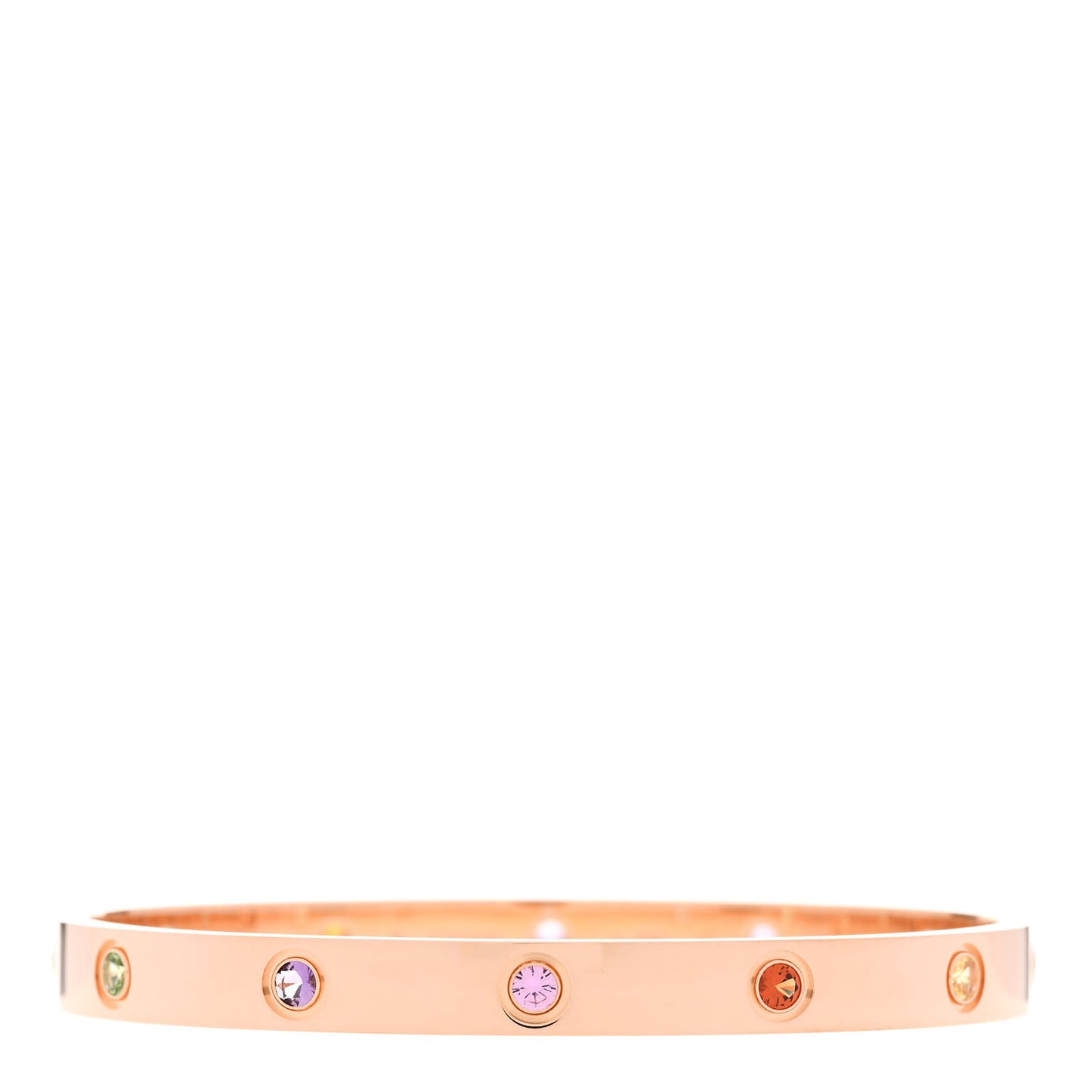 18K Pink Gold Sapphire Garnet Amethyst LOVE Bracelet 18