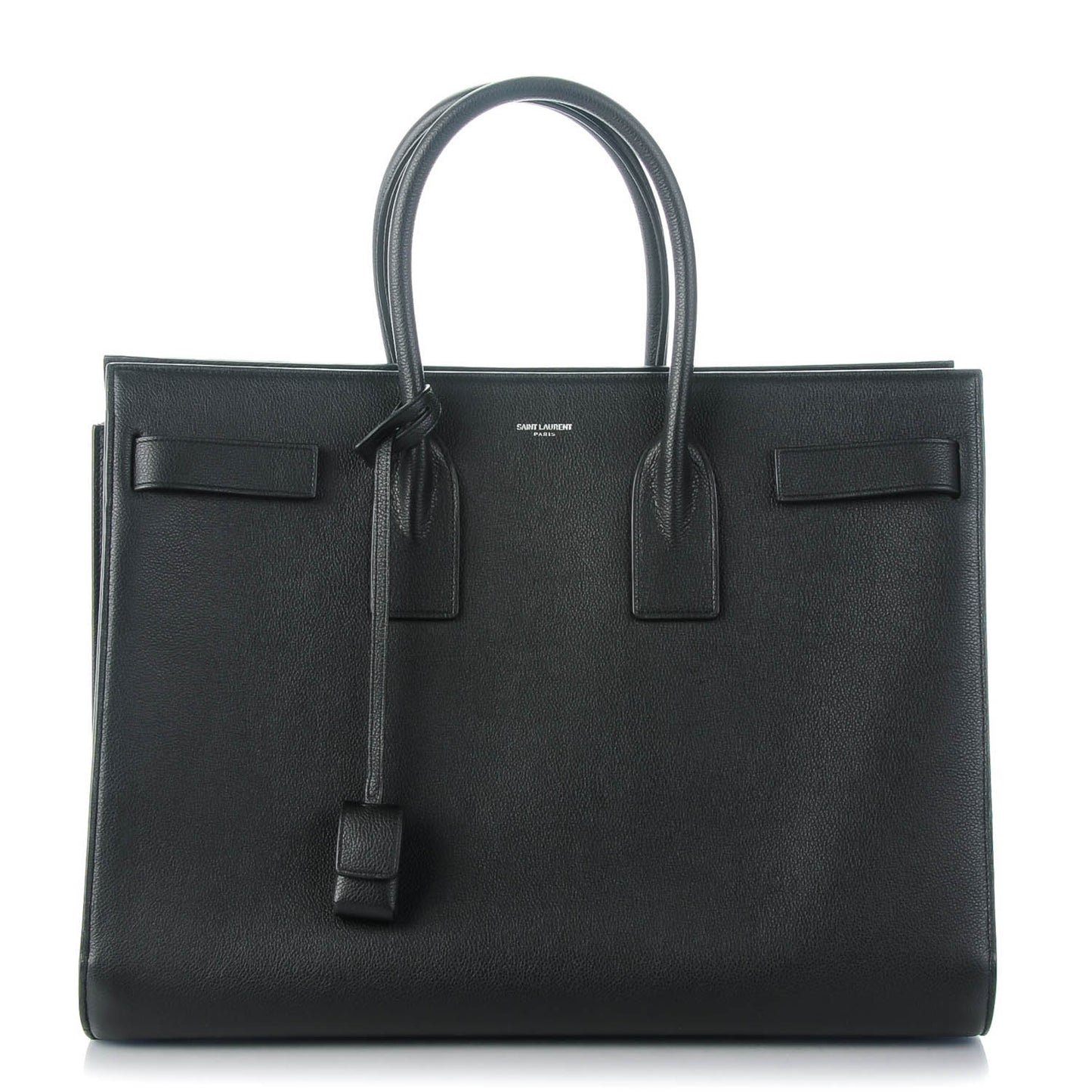 Grained Calfskin Large Sac De Jour Carryall Black