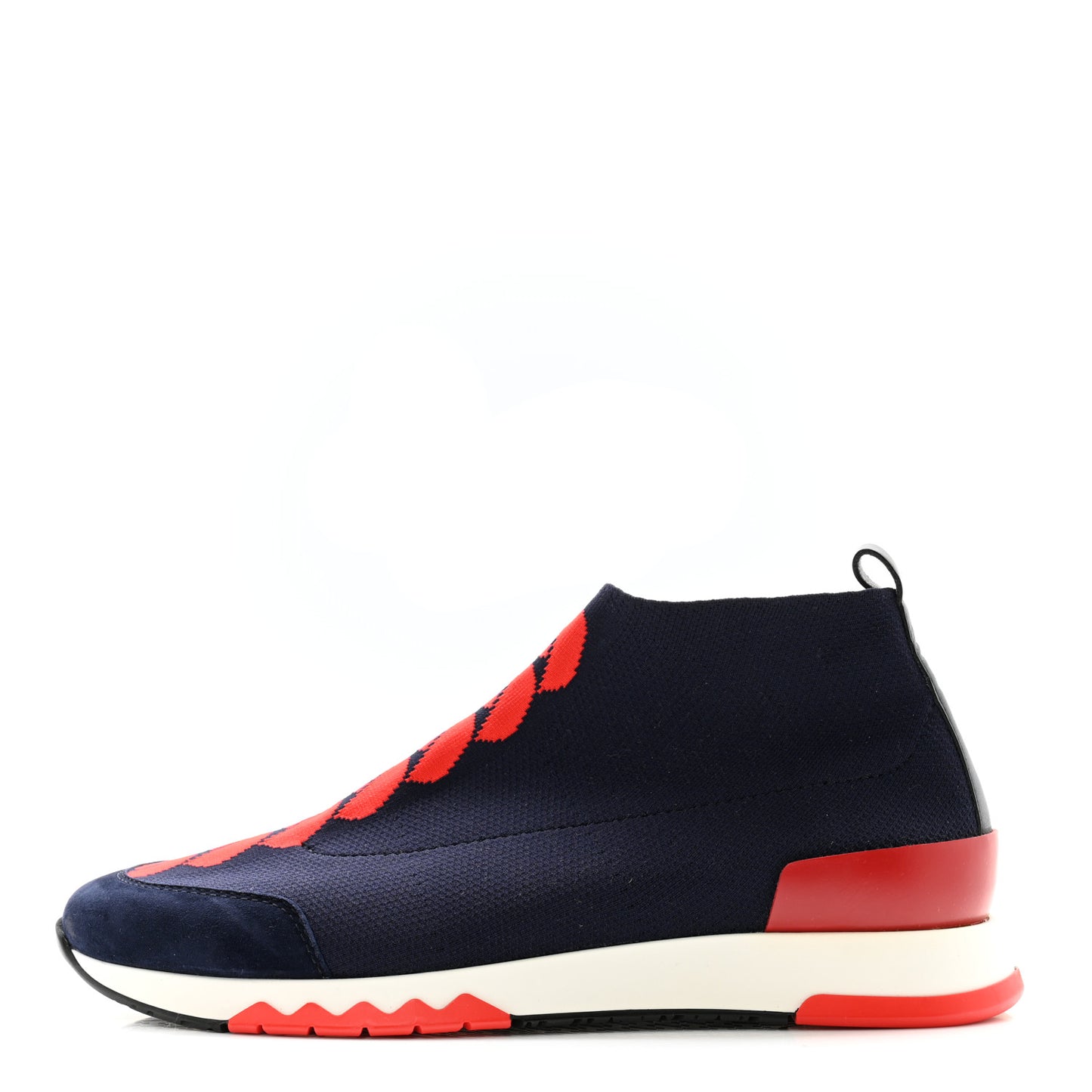 Knit Calfskin Velvet Womens Volo Sneakers 37.5 Bleu Diplomatique