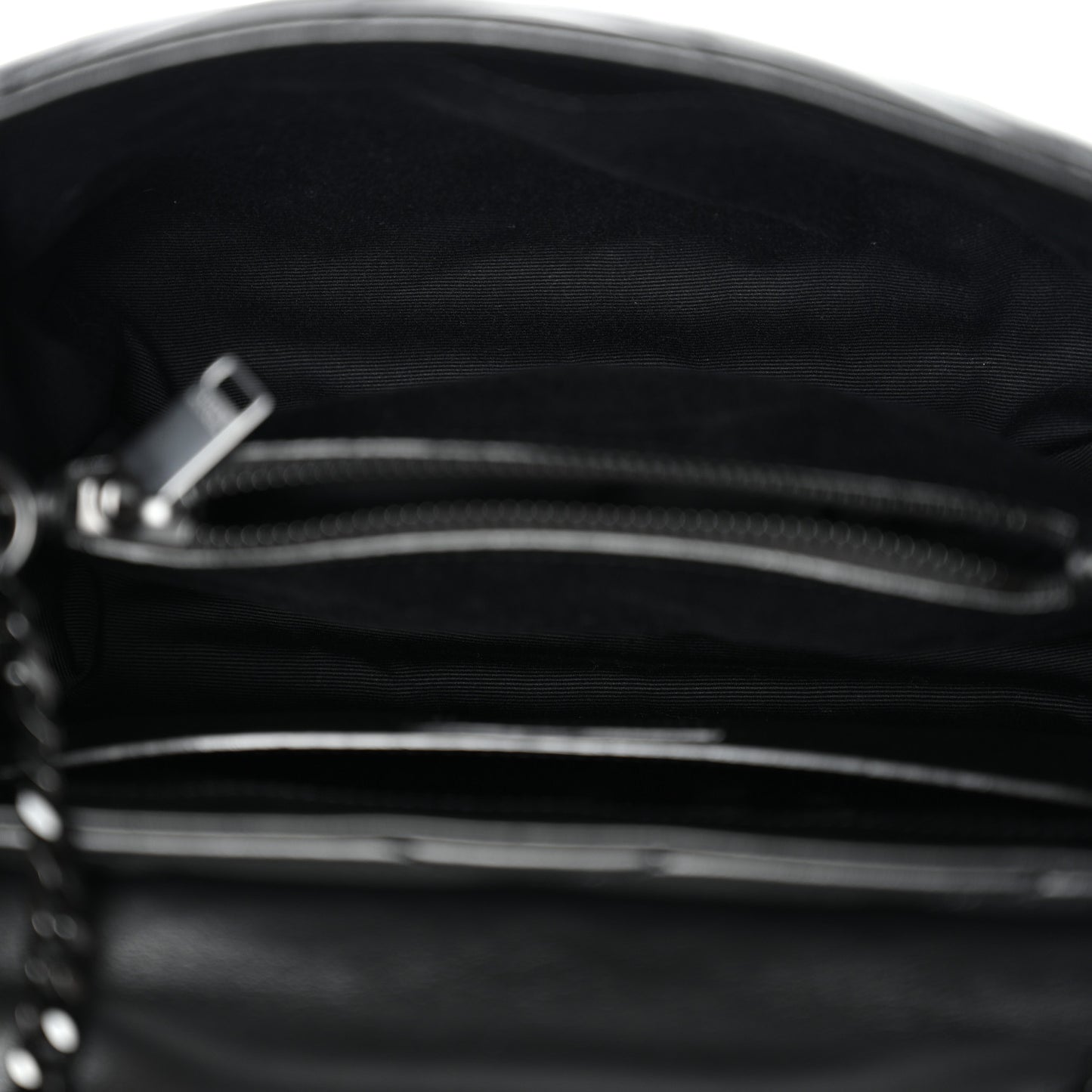 Calfskin Y Quilted Monogram Monochrome Small Loulou Chain Satchel Black Black