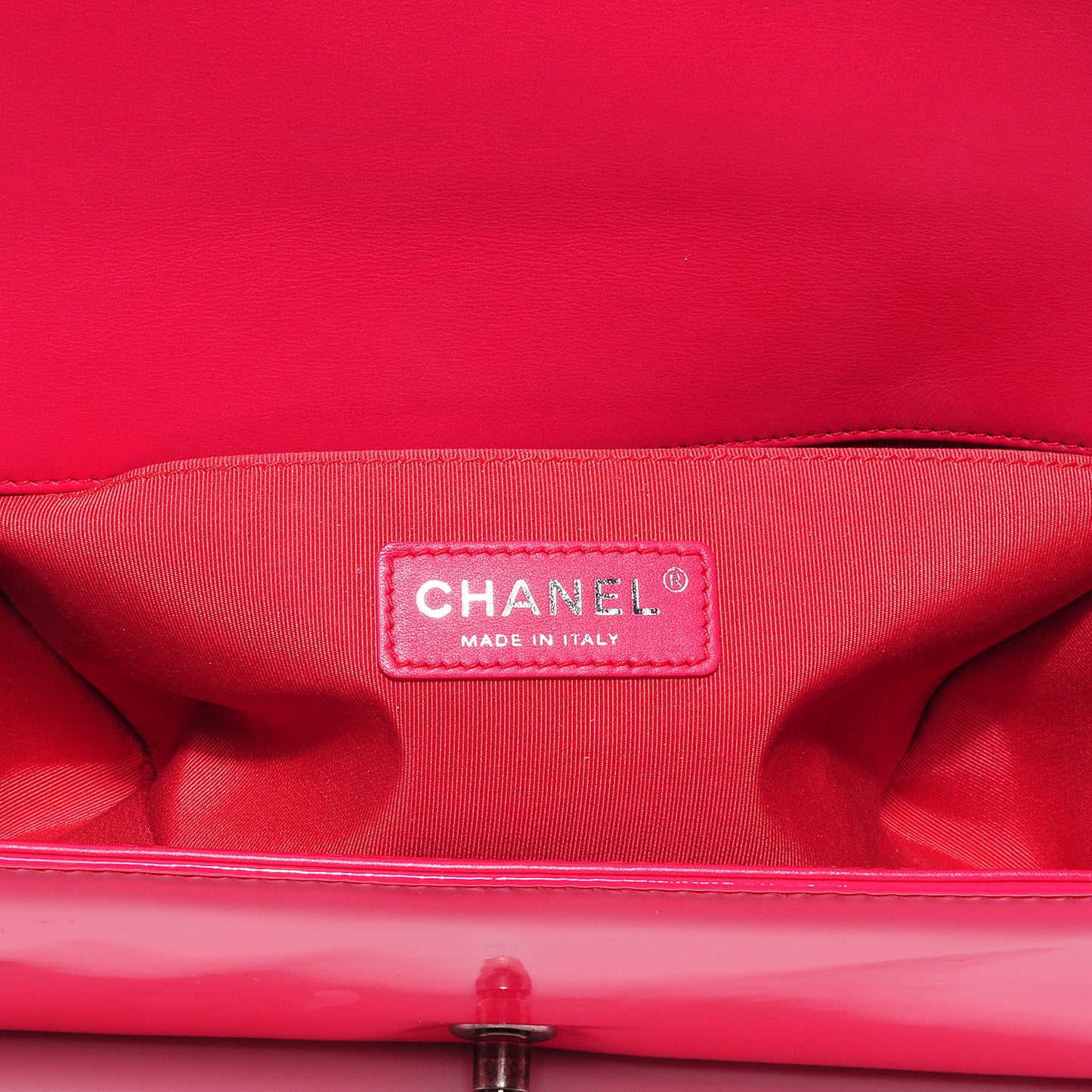 Patent Leather Medium Boy Bag Flap Pink